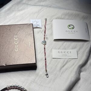 Gucci Pink Bracelet with Heart Charm
